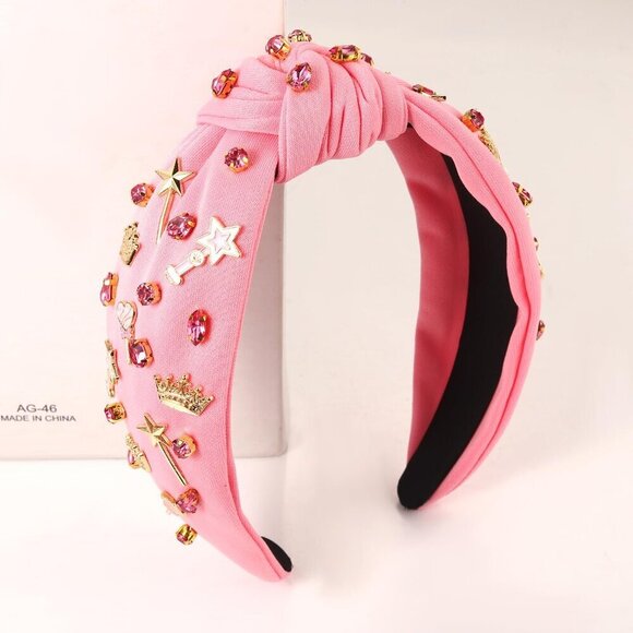 Pink Witch Headband Women Girls Crown Wand Headband Halloween Party Accessory main image 6